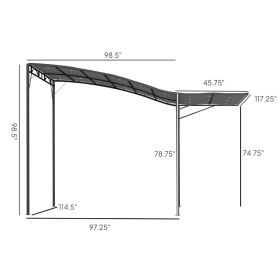 Outdoor Pergola And Patio Gazebo For Garden, Camper, Deck, Doors And Windows, Dark Gray (Option: Dark Gray)