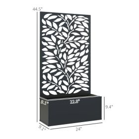 Metal Garden Bed with Trellis for Climbing Plants, Freestanding or Wall Mounted Flower Bed for Garden, Patio, Balcony (Option: Black)